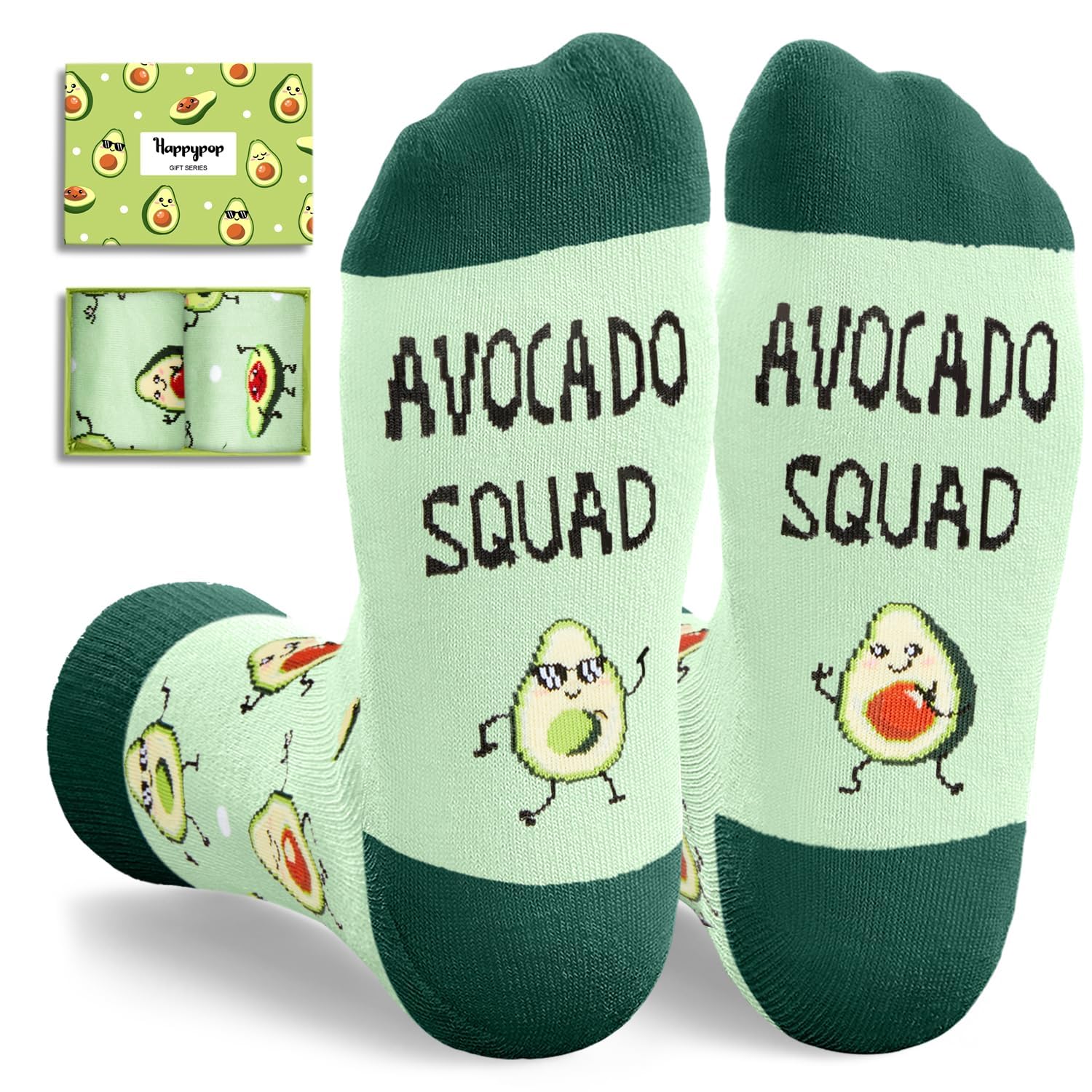 HAPPYPOP Funny Fruit Gifts - Avocado Pineapple Banana Strawberry Socks for Women Men