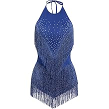 Women Halter Rhinestone Sparkly Fringe Bodysuit Jazz Latin Tassel Dance Costume Sexy Acrobat Concert Rave Outfits