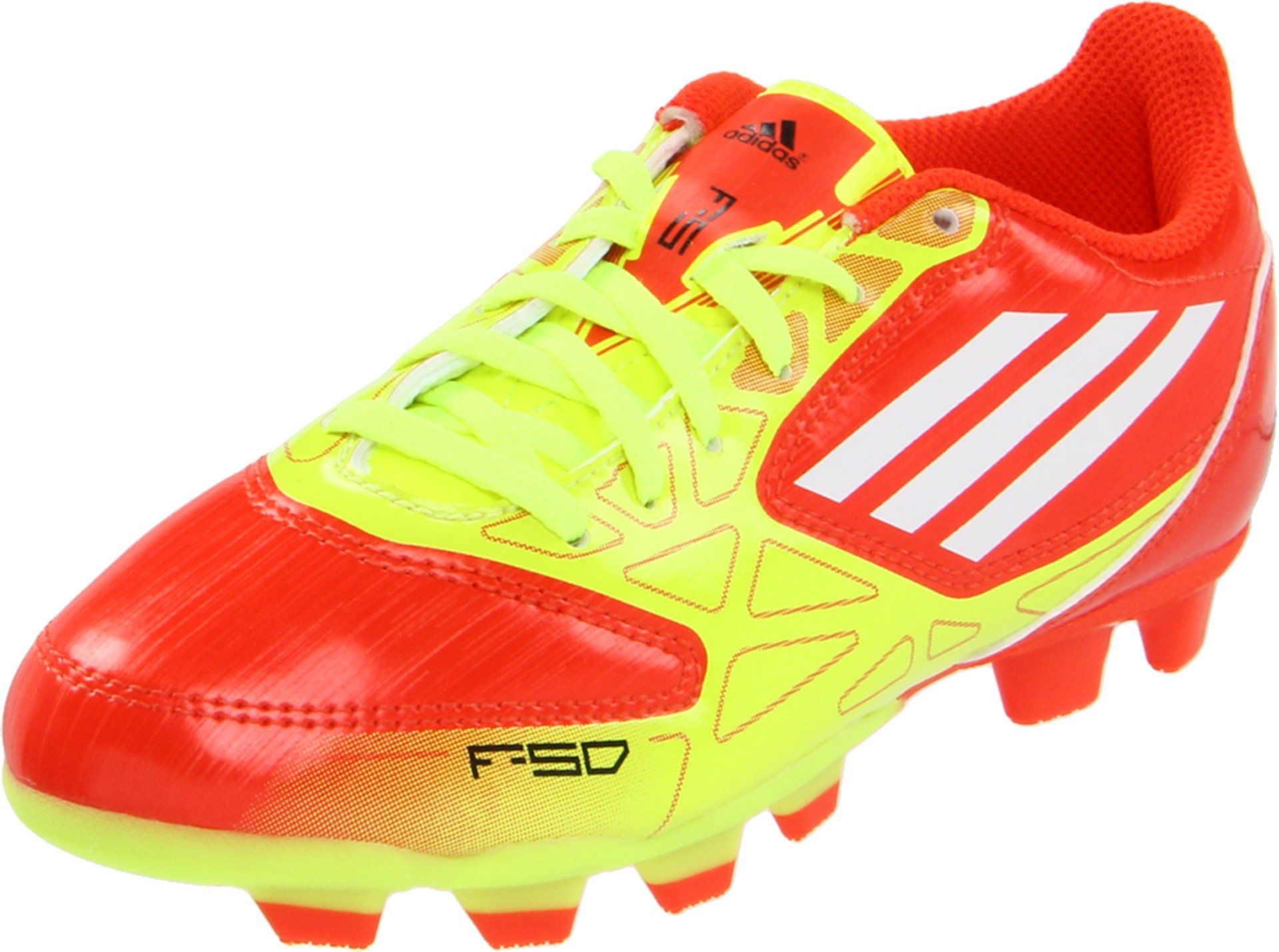 adidasF5 TRX FG Soccer Cleat (Little Kid/Big Kid),High Energy/Electricity/White,6 M US Big Kid