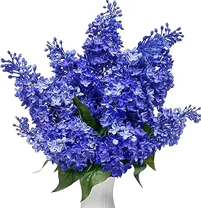 6 Pcs 28.35" Artificial Purple Lilac Flowers Fake Delphinium Antirrhinum Stem Flowers Faux Floral Arrangement for Vase Table Centerpieces Wedding Bouquet Home Decoration