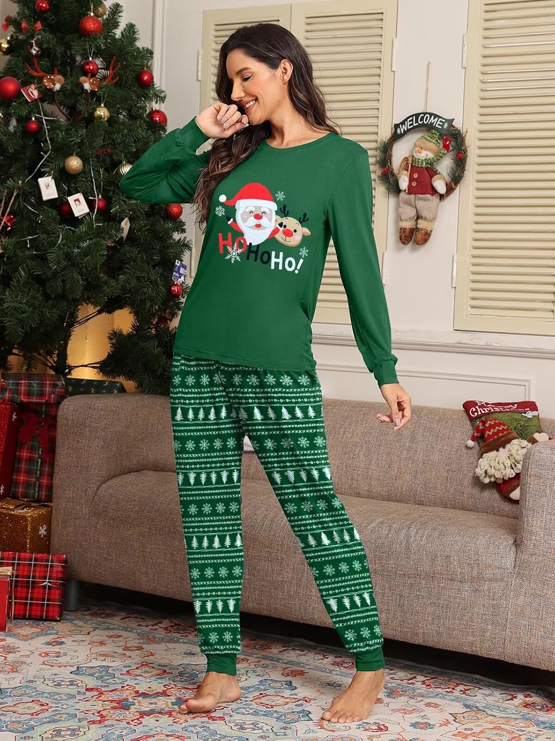 Couple Matching Plaid Pajama Set Christmas Pjs for Men Women Long Sleeve Sleepwear Lounge Set With Pockets S-3XL - Image 3