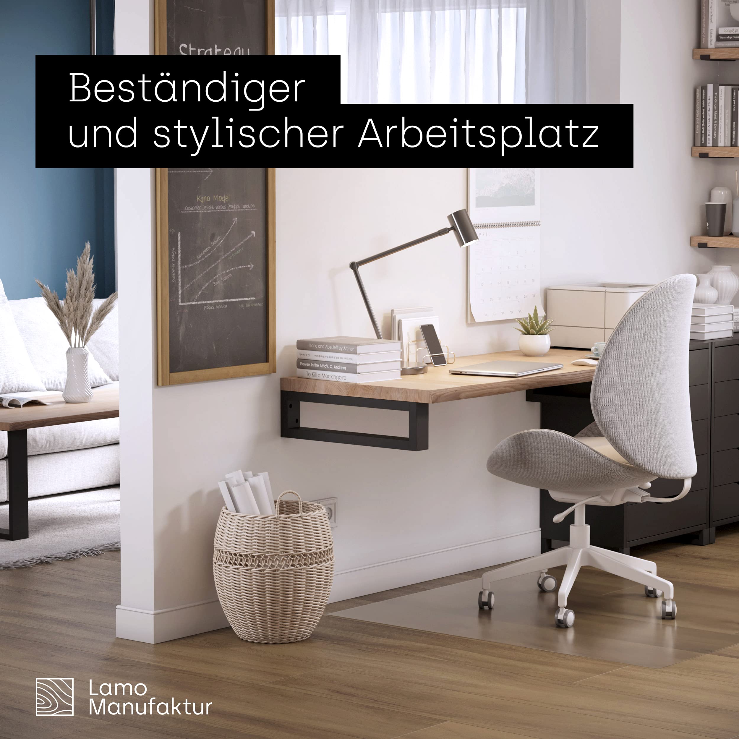 LAMO Manufaktur Piano di lavoro/d’appoggio/top da bagno, piano di lavoro in legno con bordo naturale, 80x45 cm (L x A), Rustico, senza accessori di fissaggio, LWP-01-A-003-BG