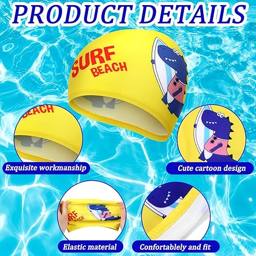 Miniatura 5 de 3 gorras de natación para niños y niñas de 2 a 12 años, gorra de natación para niños y jóvenes