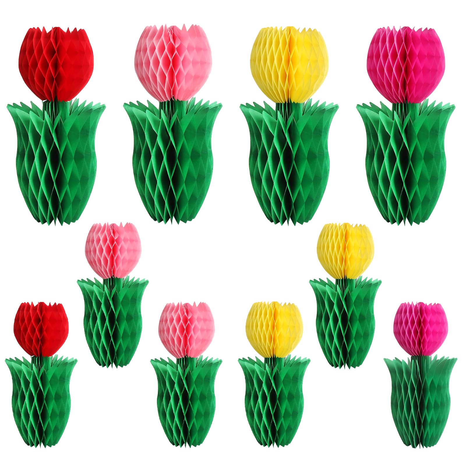 10 Pièces Tulipes en Nid d'Abeille Décoration Décoration de Pâques