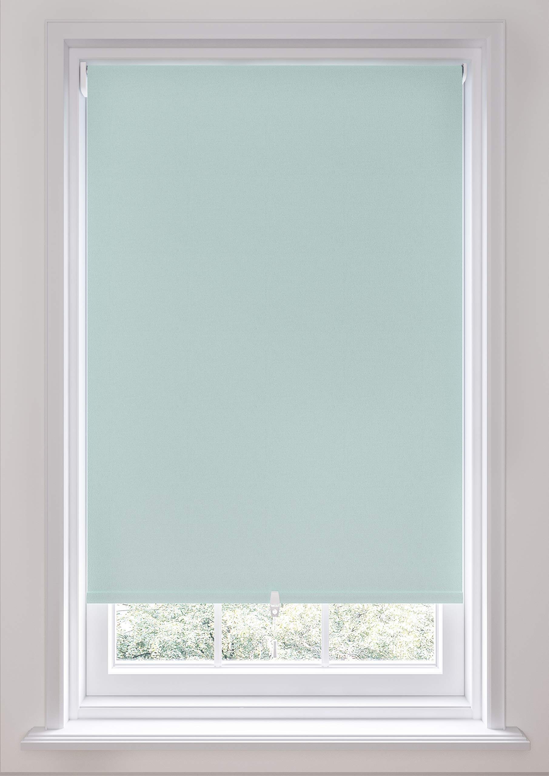 Swish Blue Cordless Blackout Roller Blind, Duck Egg, W90 Cm X D170 Cm