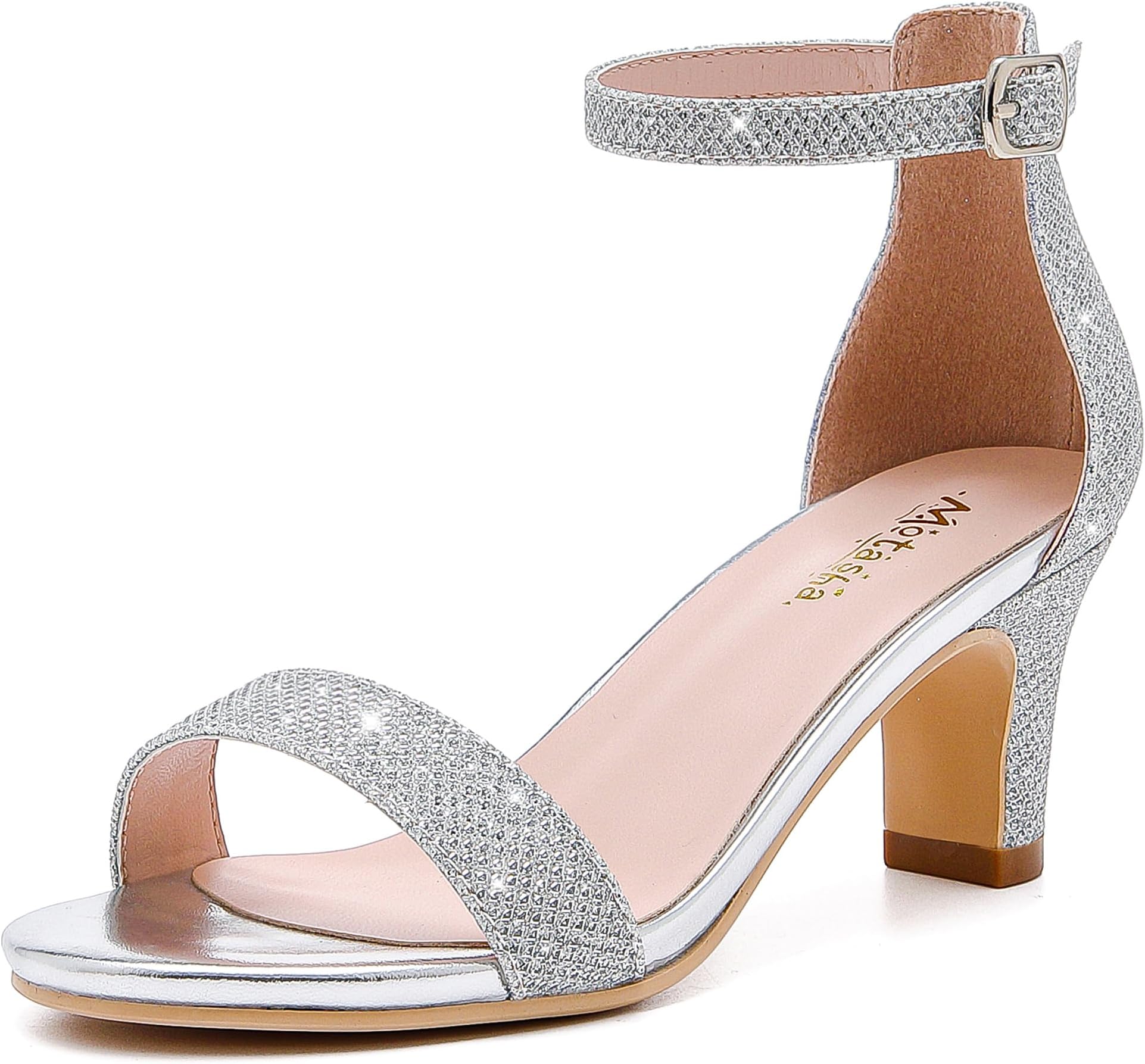 Girls Heel Sandals Girl Dress Shoes Open Toe Ankle Strap High Heels Pump Sandals Wedding Party for Little Big Kid