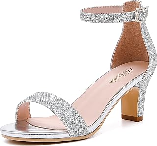 Girls Heel Sandals Open Toe Ankle Strap Flower Girl Dress Pump Sandals Wedding Party for Little Big Kid - Buy now