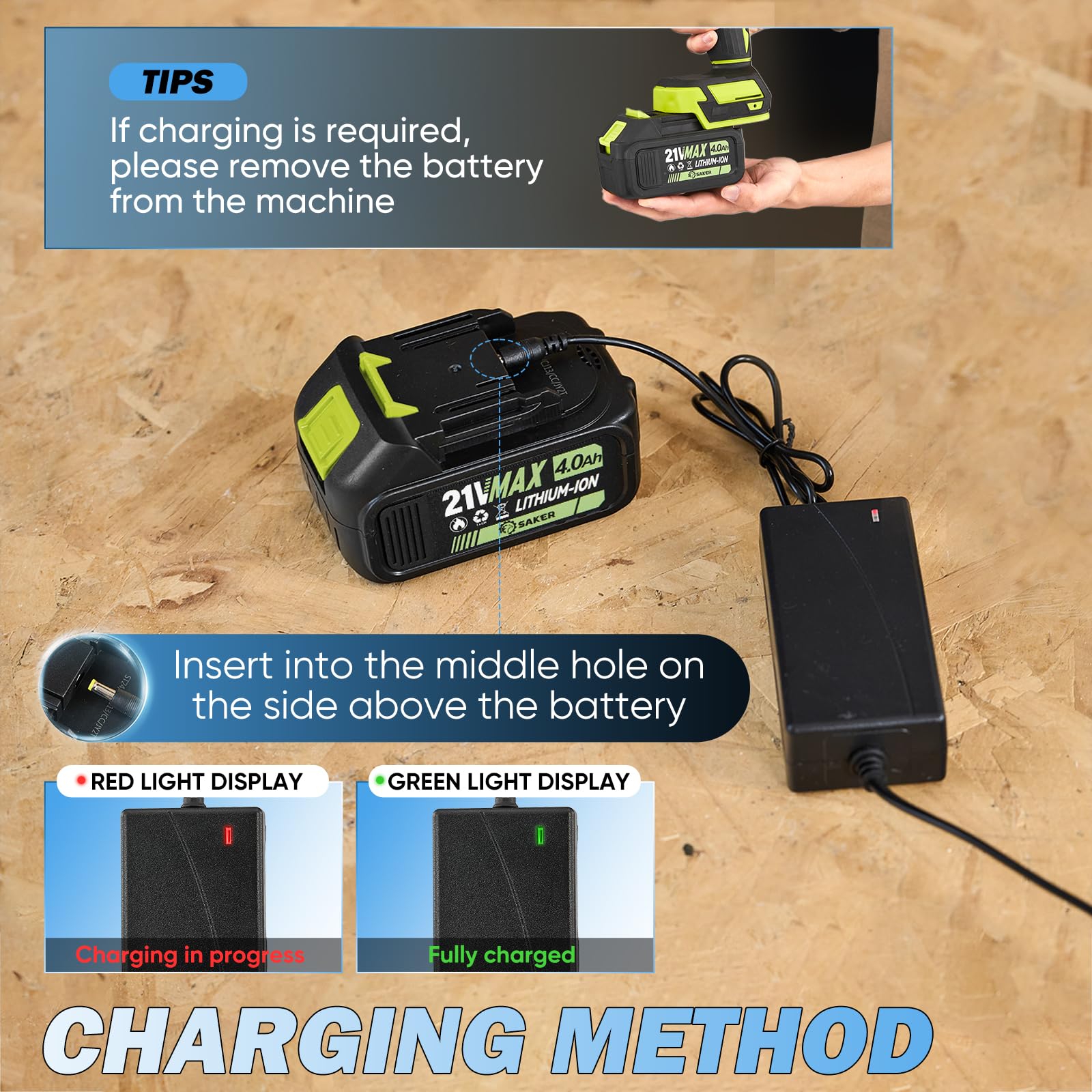 Saker Soplador de hojas inalámbrico portátil limpiador de polvo soplador de mano 180000 RPM con velocidad ajustable para el cuidado del césped y limpieza de polvo del patio, 2 baterías, verde con