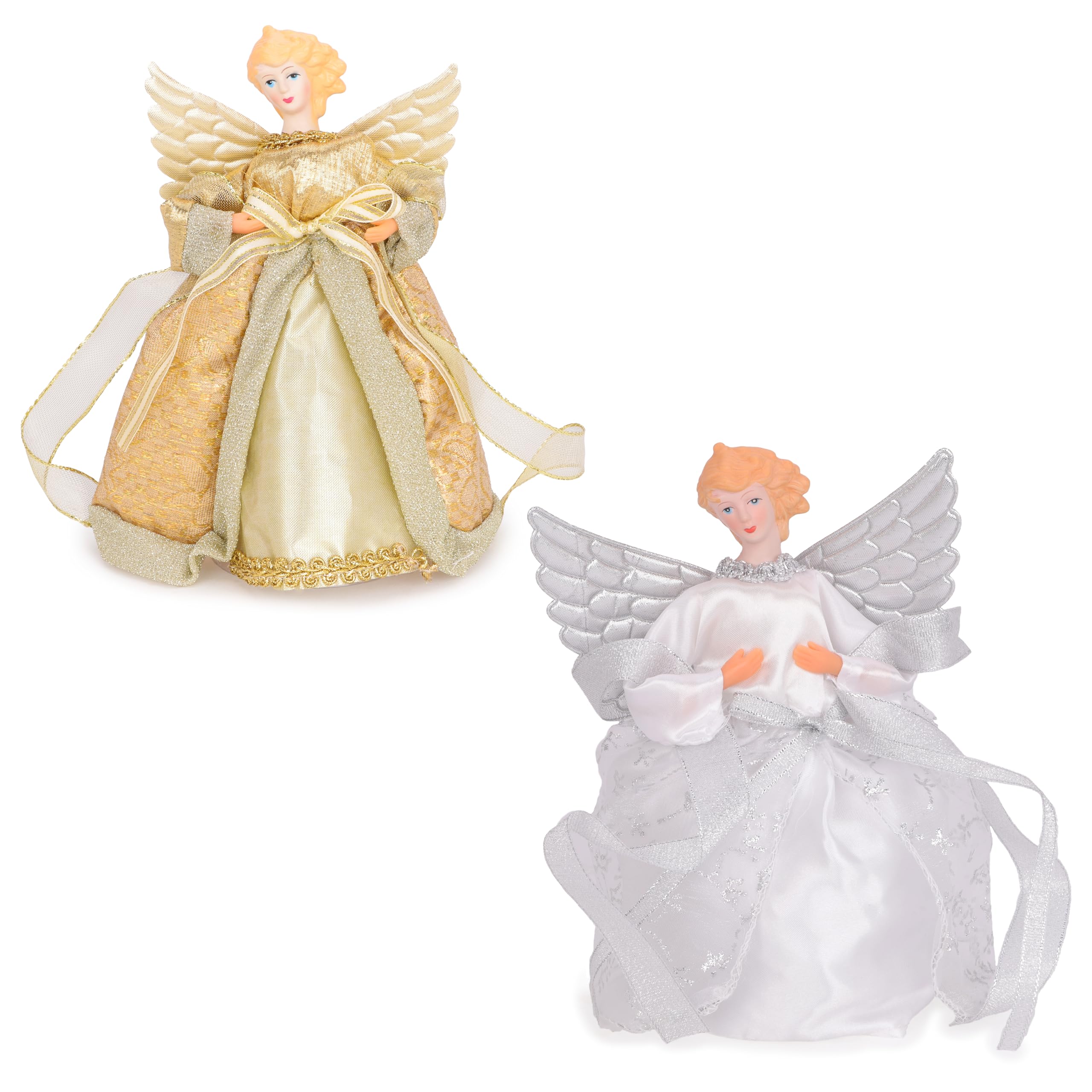 Toyland Assorted Toyland® 21Cm (8") Tree Top Angel - Christmas Tree Decorations - Gold Or Silver (Assorted)