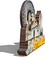 Vista 2 de Imán de madera de pavo de Estambul, imanes 3D para nevera, recuerdos coleccionables de viaje, decoraciones hechas a mano, 2
