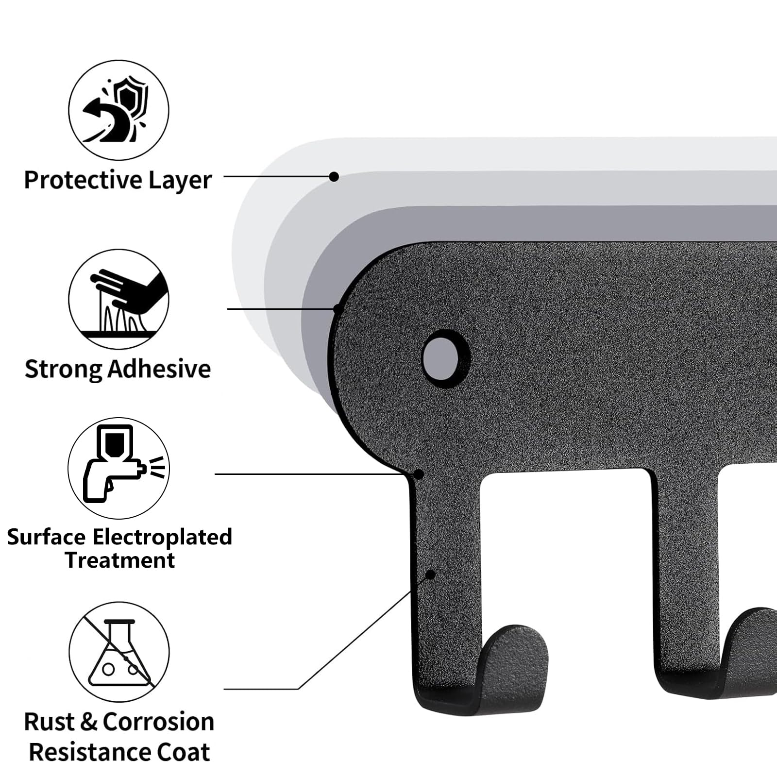 AIVORO 2 Pezzi Porta Chiavi da Muro Per Casa, con 10 Ganci, Con Striscia Adesiva Posteriore 3M, Piccolo Appendichiavi da Muro Senza Perforazione, Utilizzati per Appendere le Chiavi All'ingresso