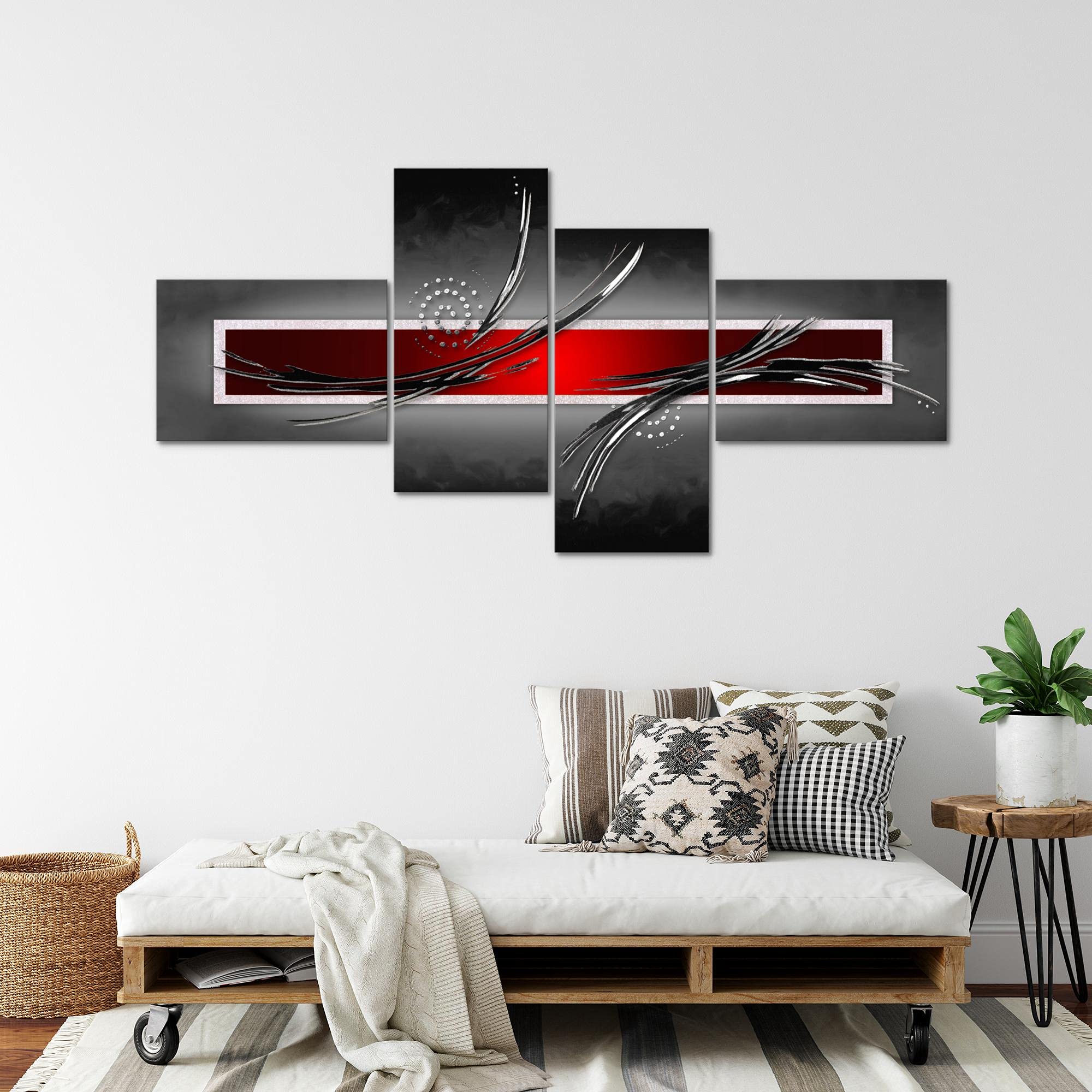 Runa Art Tableau XXL Abstrait 200 x 100 cm Impression sur Toile Intissee Decoration Murale Salon Chambre 102541a