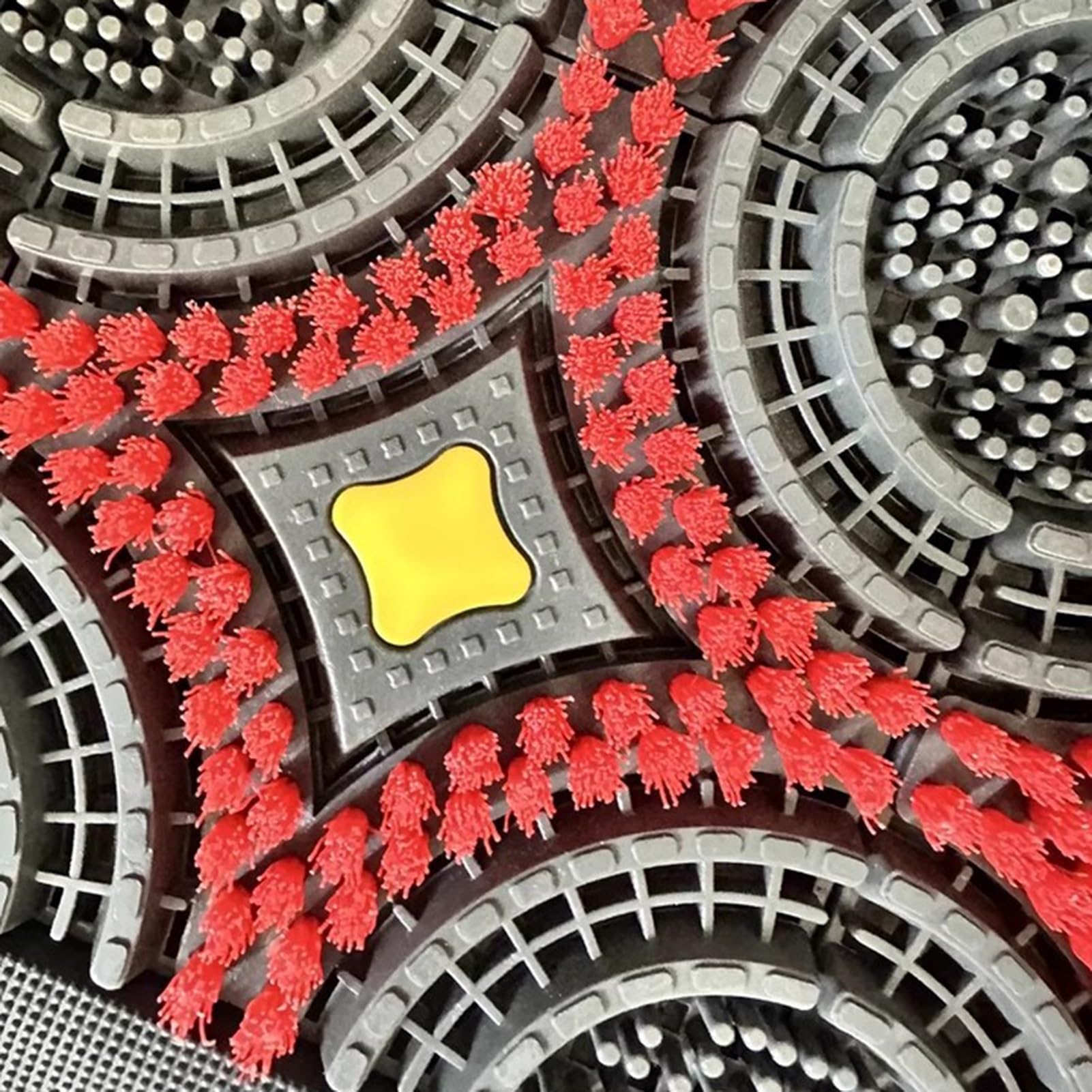 Fußmatte für Außen Bodenmatten für Den Außenbereich mit Rundbürste – Rutschfester Gummi Drainagematte für Gewerbe Küche Garage Garten Hochbelastbar(90x105cm/35.4x41.3in)