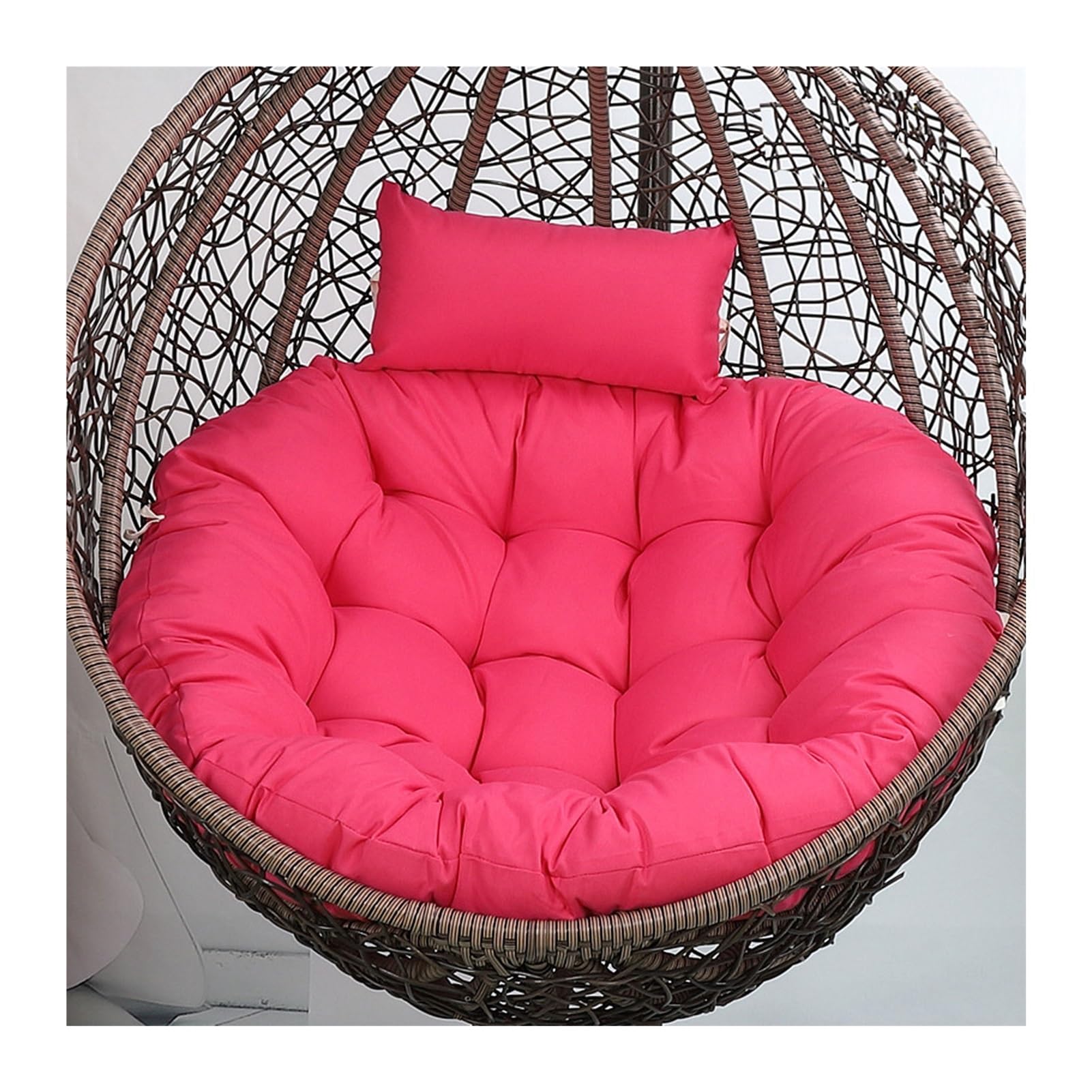 Yahbrra Cushion for Outdoor Hanging Chair, Hanging Basket Cushion, Replacement Cushion for Hanging Chair, Seat Cushion Cushion for Hanging Chair(Rose red,135size (diameter: 120cm))