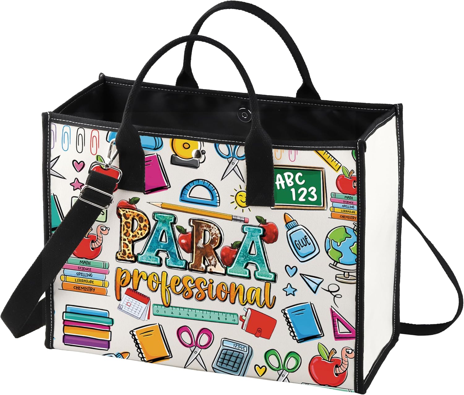 LEVLO Paraprofessional Cosmetic Makeup Bag Para Teacher Gift Paraprofessional Appreciation Zipper Pouch Bag Paraeducator Teacher Merch (Para LT)