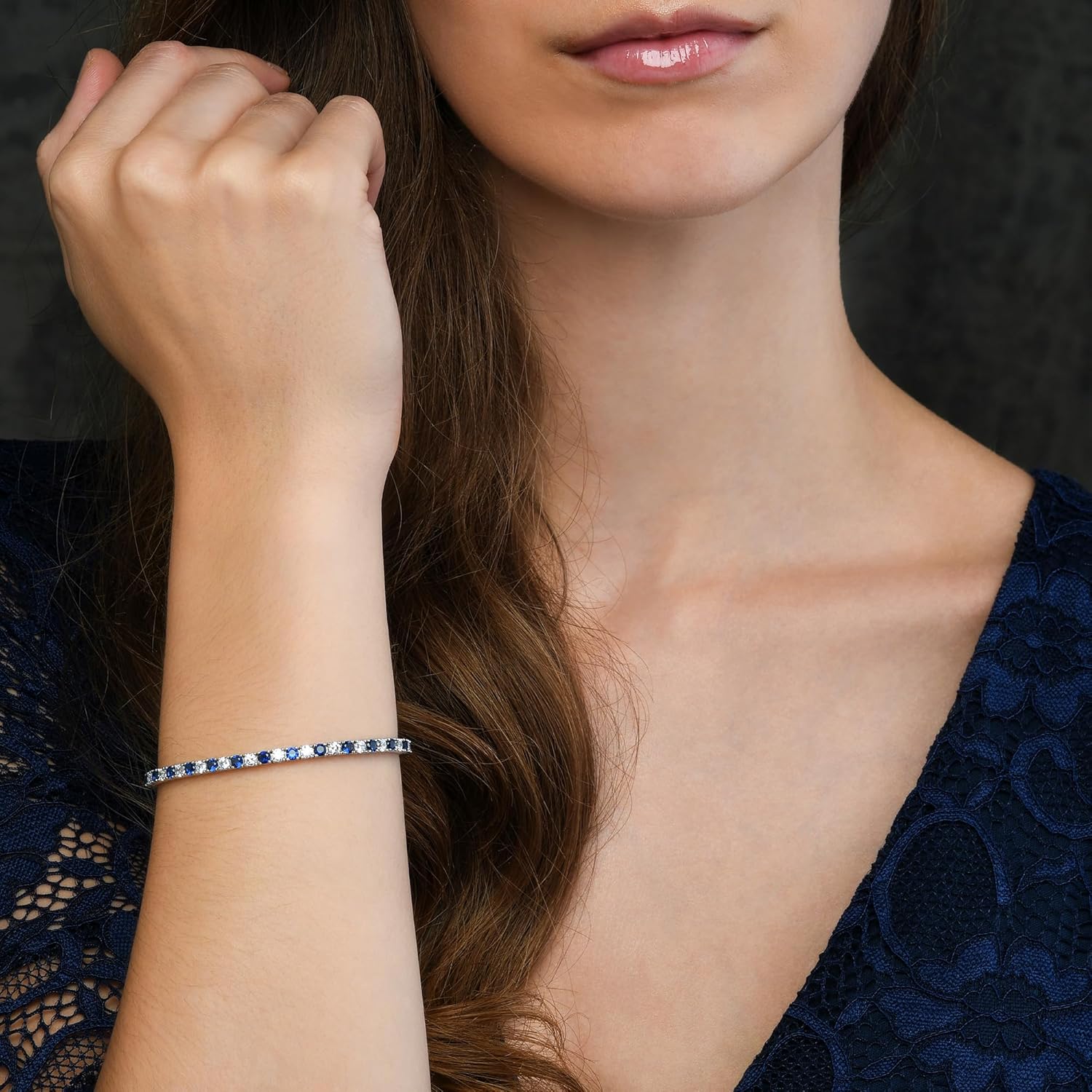 Diamond Treats Silver Tennis Bracelet for Women, 925 Sterling Silver Bracelets for Women with 3mm White or Colored Stones, Silver Tennis Bracelets for Women, Jewelry Gifts for Women - Image 2