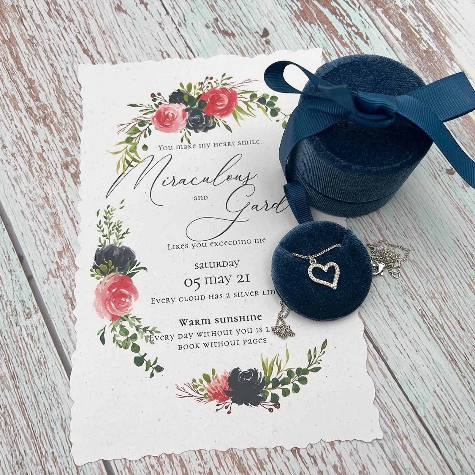 Piccola scatola regalo per collane, in velluto, portatile, rotonda, con elegante fiocco a nastro, per compleanno, festa della mamma, Natale, matrimonio, anniversario (blu)