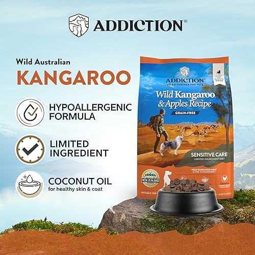 Miniatura 2 de Addiction Wild Kangaroo & Apples Dry Dog Food - Limited Ingredient, Novel Protein for Dogs with Allergies, Grain-Free - Support Muscle Development &