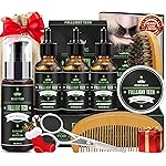Dad Birthday Gifts,Beard Grooming Kit Includes 3 Scented Beard Oil,Sweet Tobacco Beard Shampoo & Balm, Brush, Comb,Scissors,Cool Men Christmas Stocking Stuffers Gifts for Men Him Boyfriend Husband