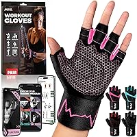 MHIL Workout Gloves for Women: Breathable Gym Gloves with Enhanced Grip, Palm Protection & Wrist Support for Weightlifting, Cycling