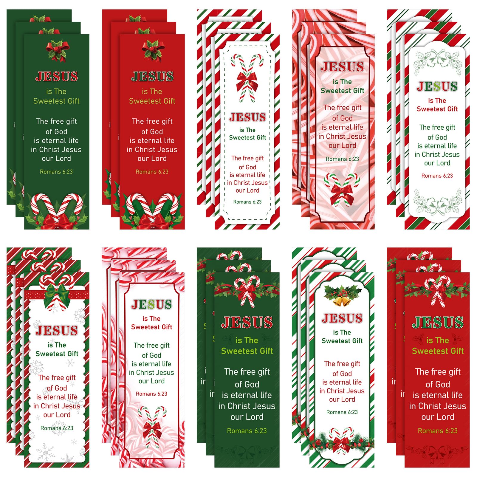 Amazon.com: Zhanmai 200 Pcs Christmas Bookmarks for Students Candy Cane Religious Bookmark Bulk Jesus Christmas Bookmarks for Xmas Sunday School Teacher Classroom Rewards for Kids Gifts : Office Products for Free Printable Religious Christmas Bookmarks