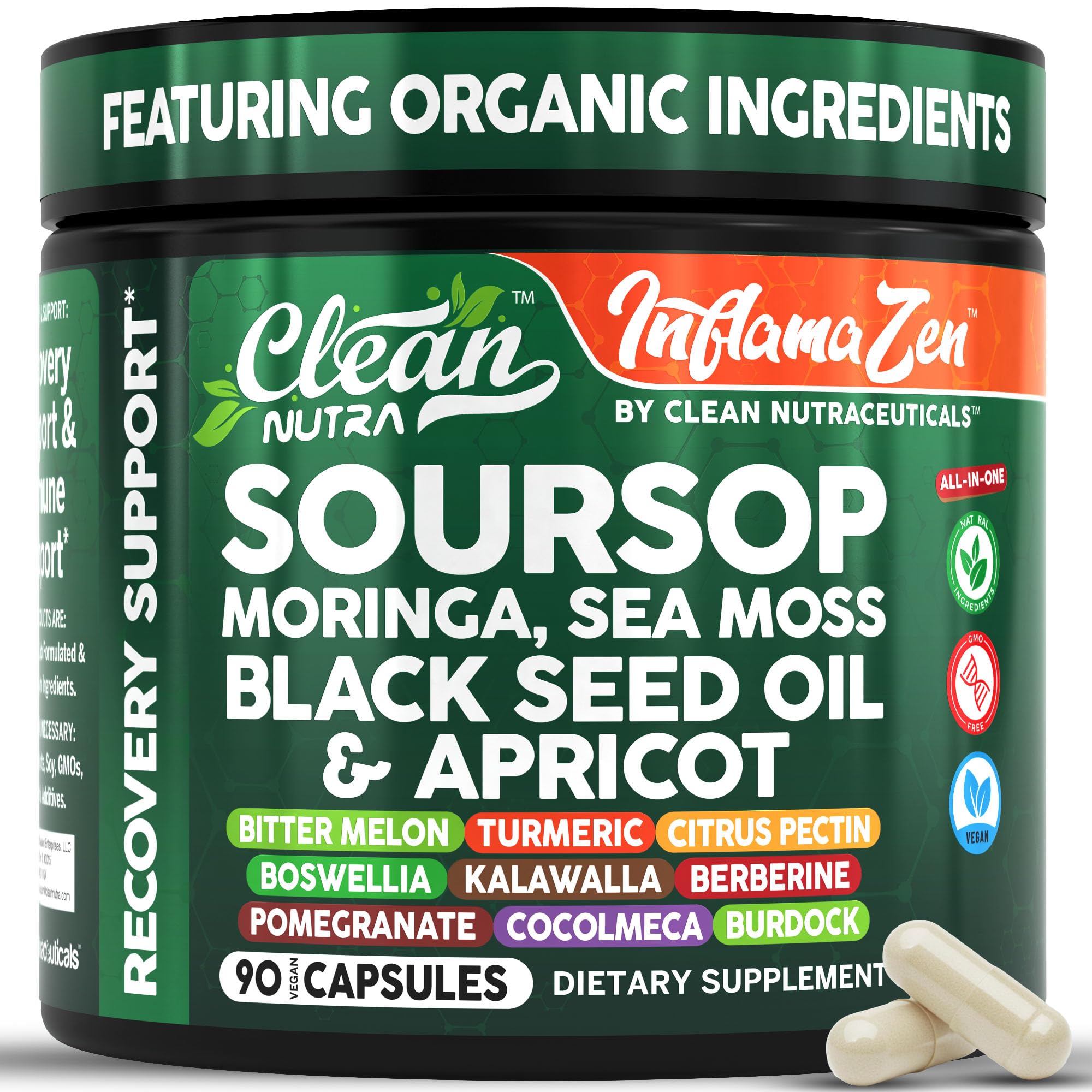 Amazon.com: Clean Nutra Soursop Supplement Moringa Sea Moss Black
