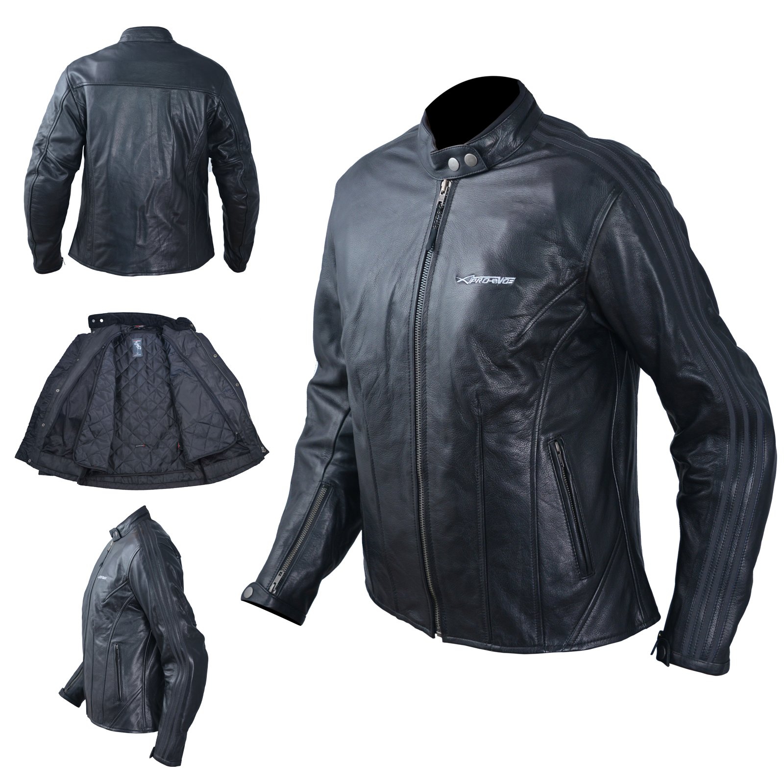 A-pro Blouson Cuir Femme Moto Protections CE Veste Vintage Thermique Blanc