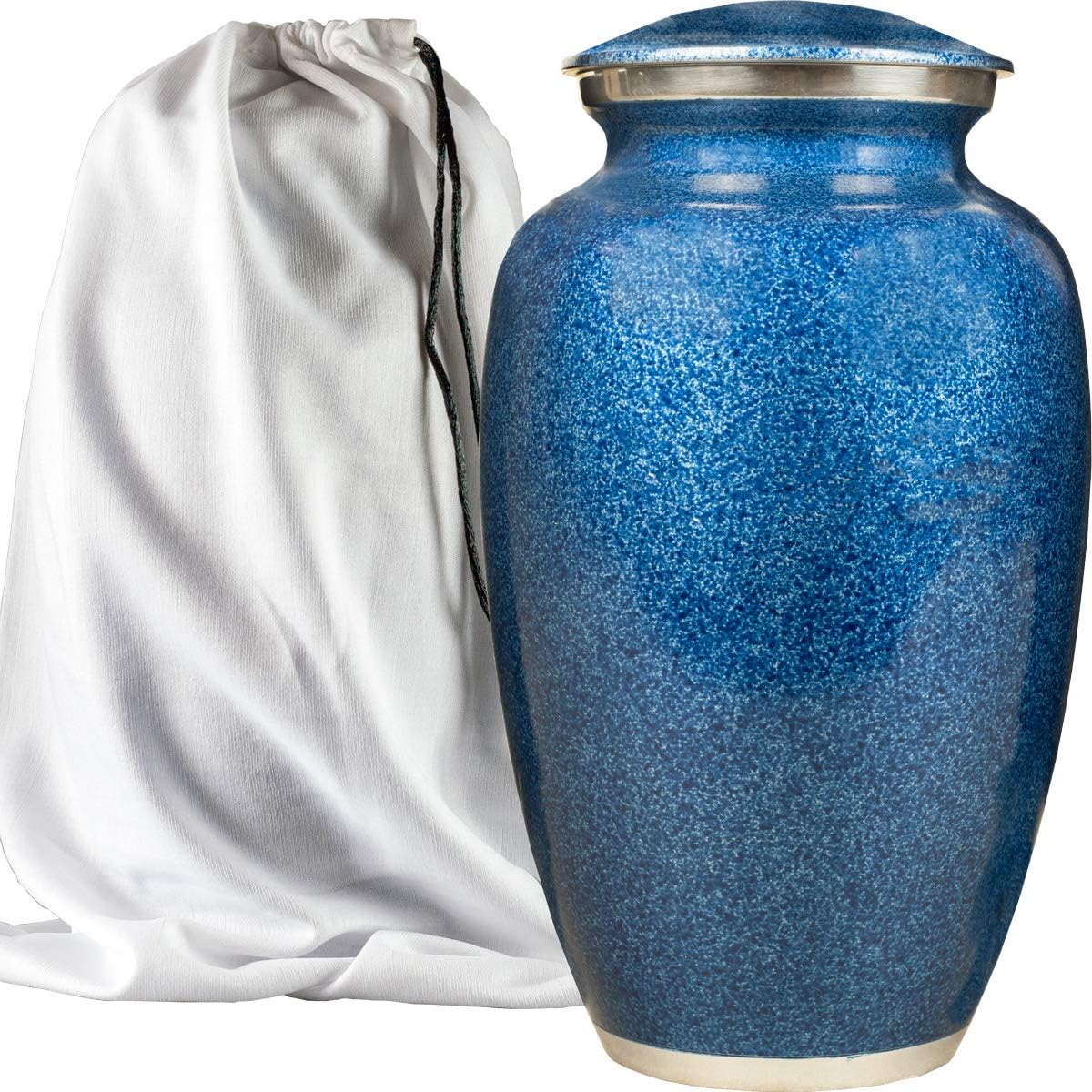 Cremation Urn for Adults up to 230lbs | Affordable Funeral Urn for Human Ashes (Black)