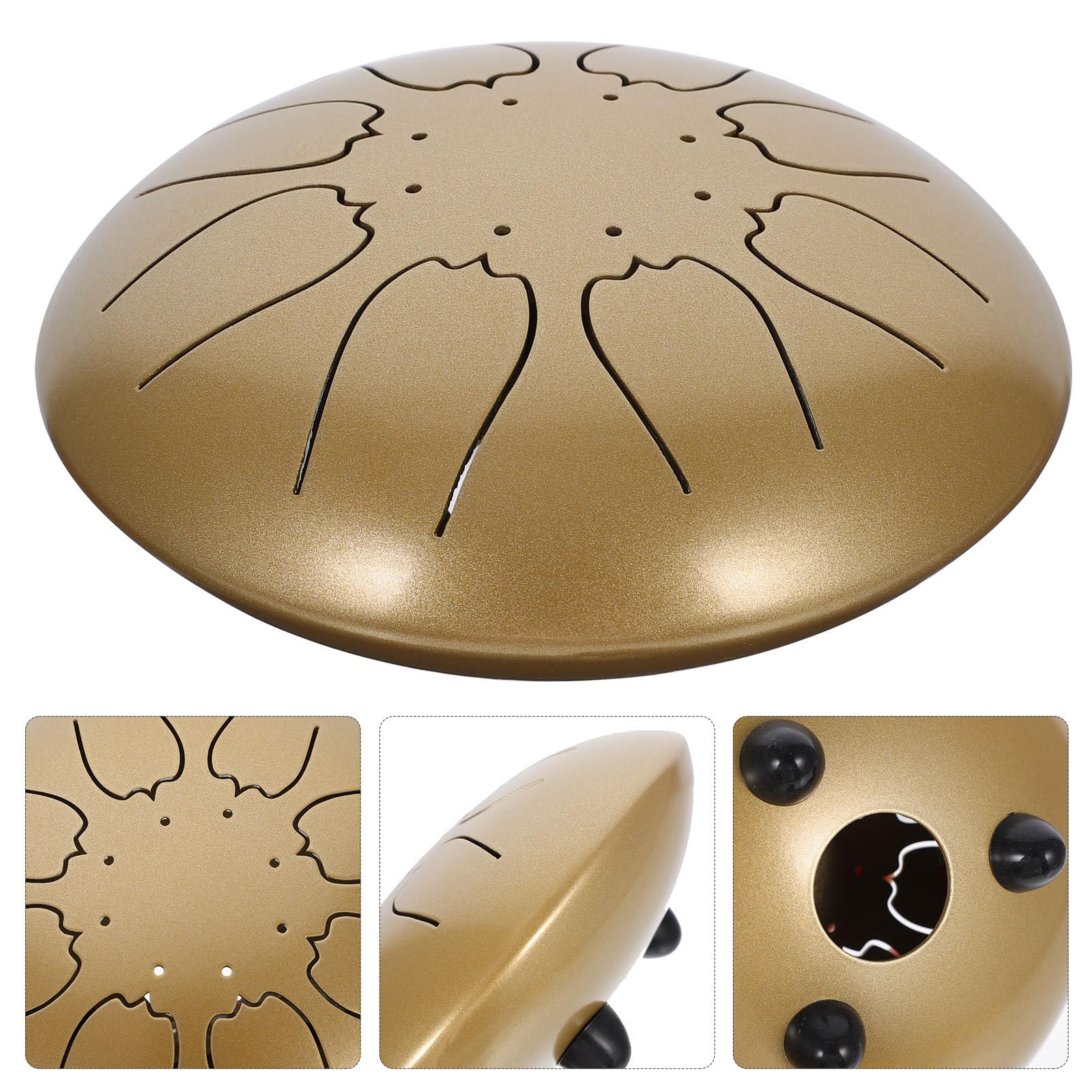SUPVOX de Lengüeta Portátil de Instrumento de Percusión y Pulido Etéreos para Educación Musical y Relajación Color Dorado