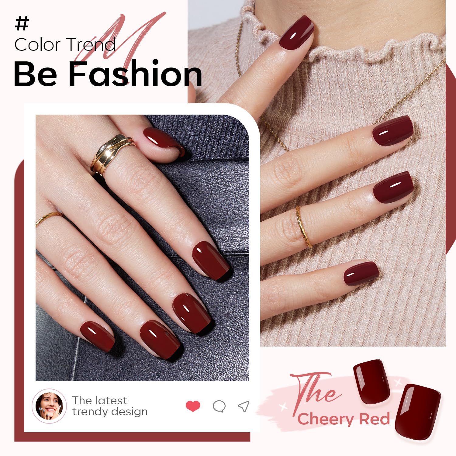 Burgundy Press On Nails - Short Square Fake Nails -3 Burgundy Press On Nails - Short Square Fake Nails -3