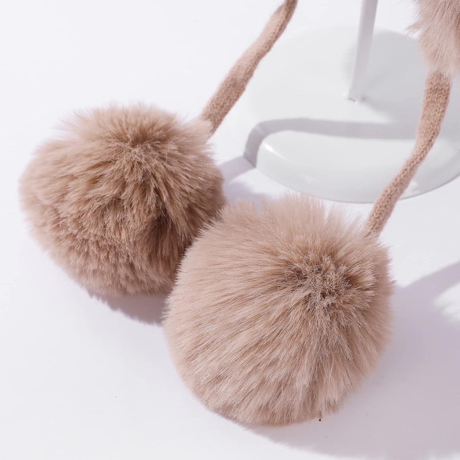 Women Winter Peruvian Cover Ears Beanie Hat Ear Flaps Sherpa Ski Snow Hats Knit Fleece Lined 3 Pom Pom - Image 8