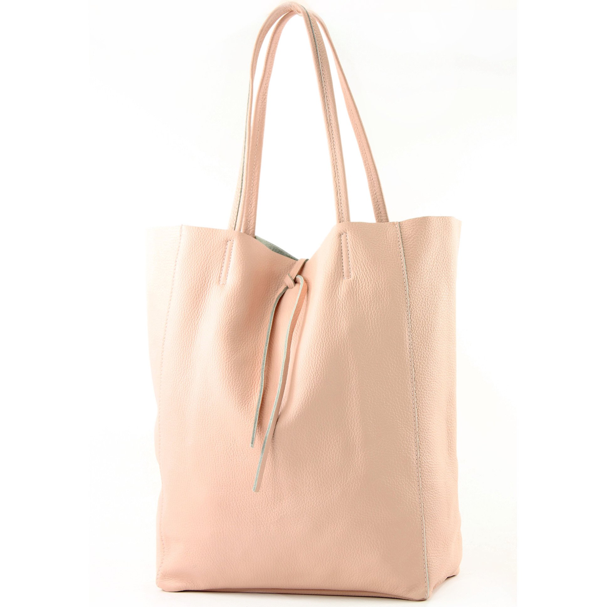 Modamoda T163 Italian Large Leather Shopper Tote Bag With Zippered Inner Pocket - View #6