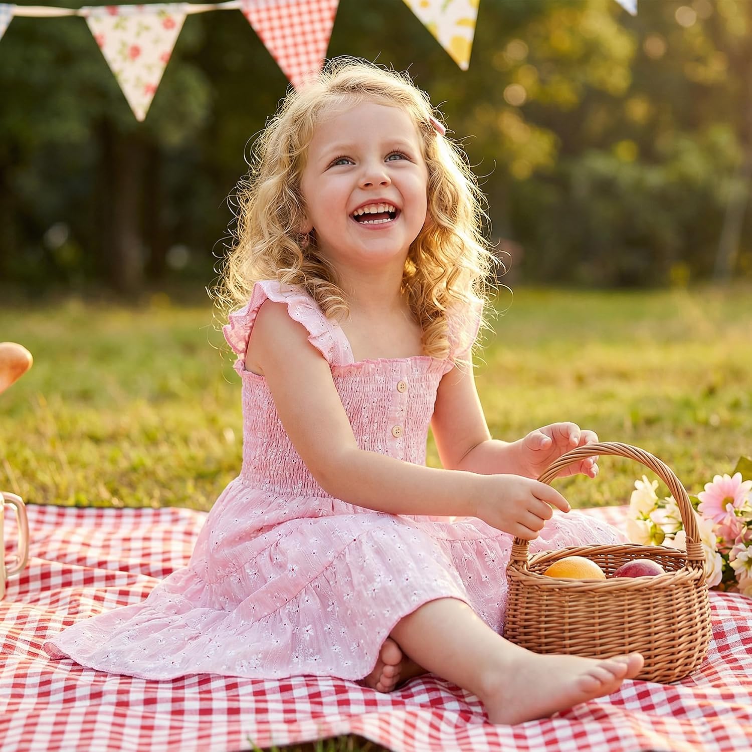 HONGTEYA Toddler Girl Dress Ruffle Sleeveless Princess Dresses, Summer Dress Beach Sundress