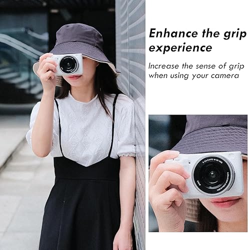 Miniatura 7 de Rieibi ZVE10 Caso, Funda Protectora De Silicona Suave Para Sony ZV-E10 ZVE10 Cámara, Cubierta De Goma Ligera Para Sony Alpha ZVE10 - Blanco