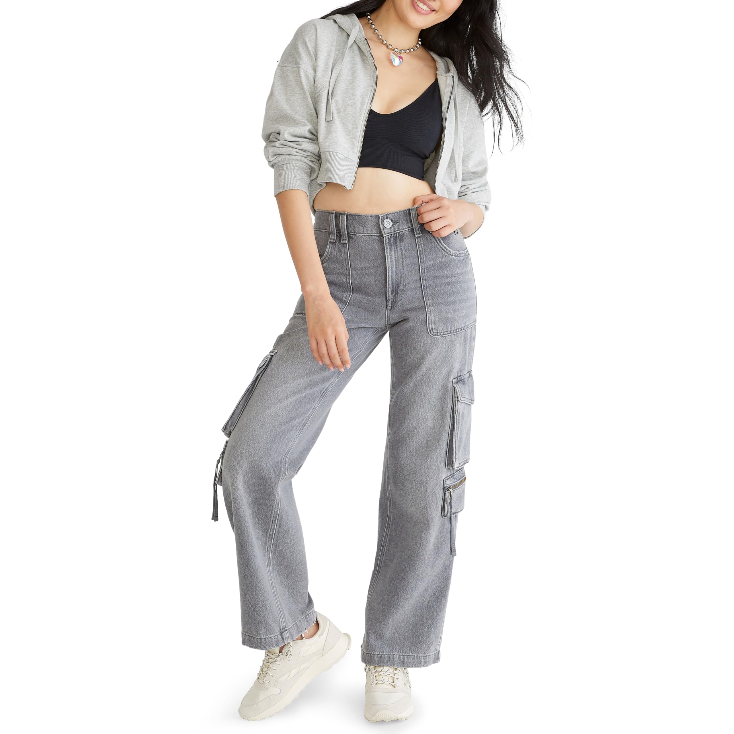 Aeropostale Womens Utility Cargo Grey