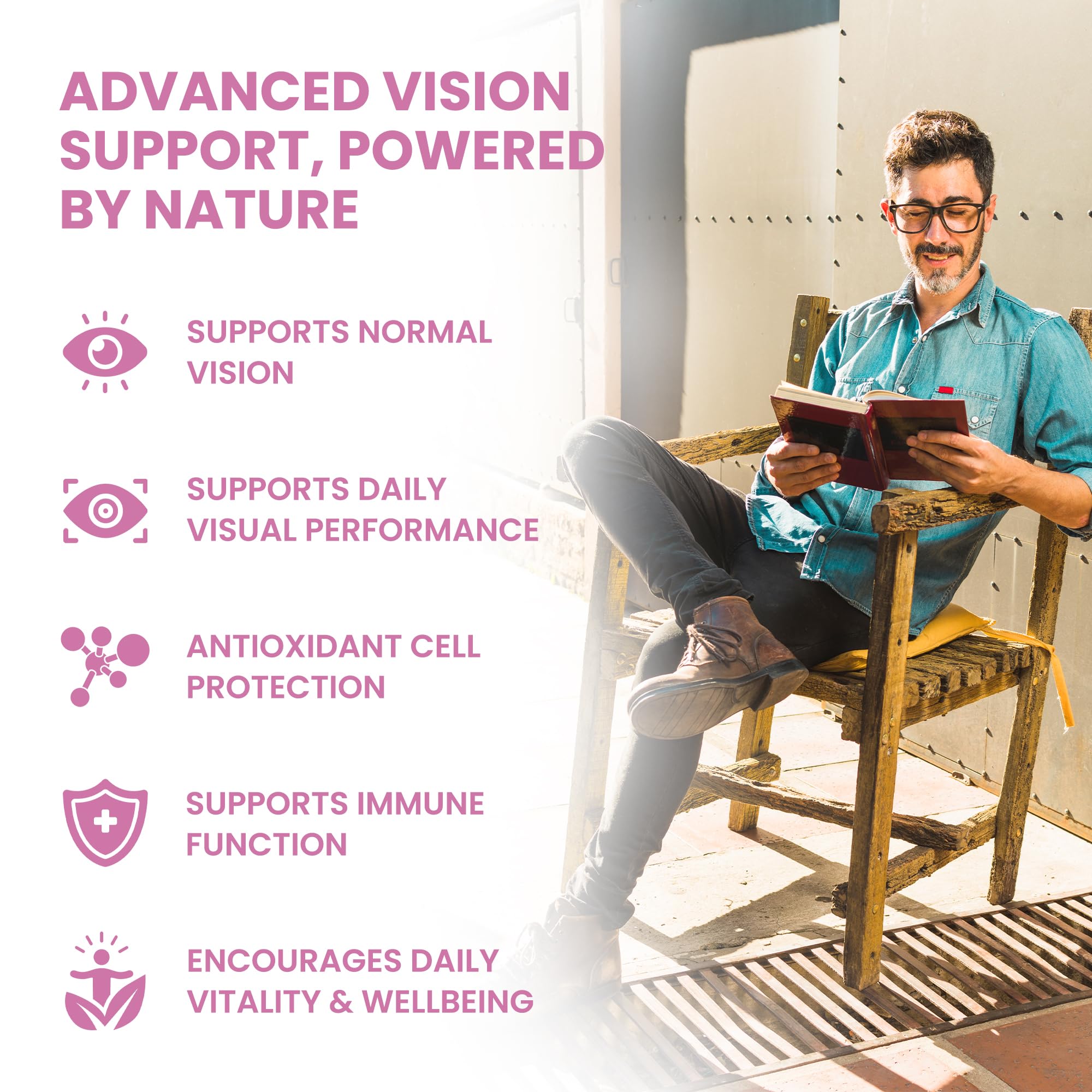 Lutéine 40 mg & Zéaxanthine 8 mg | complexe yeux hautement dosé | vitamines A, C & zinc | vision normale | 90 gélules végétales | BPF & testé en laboratoire tiers