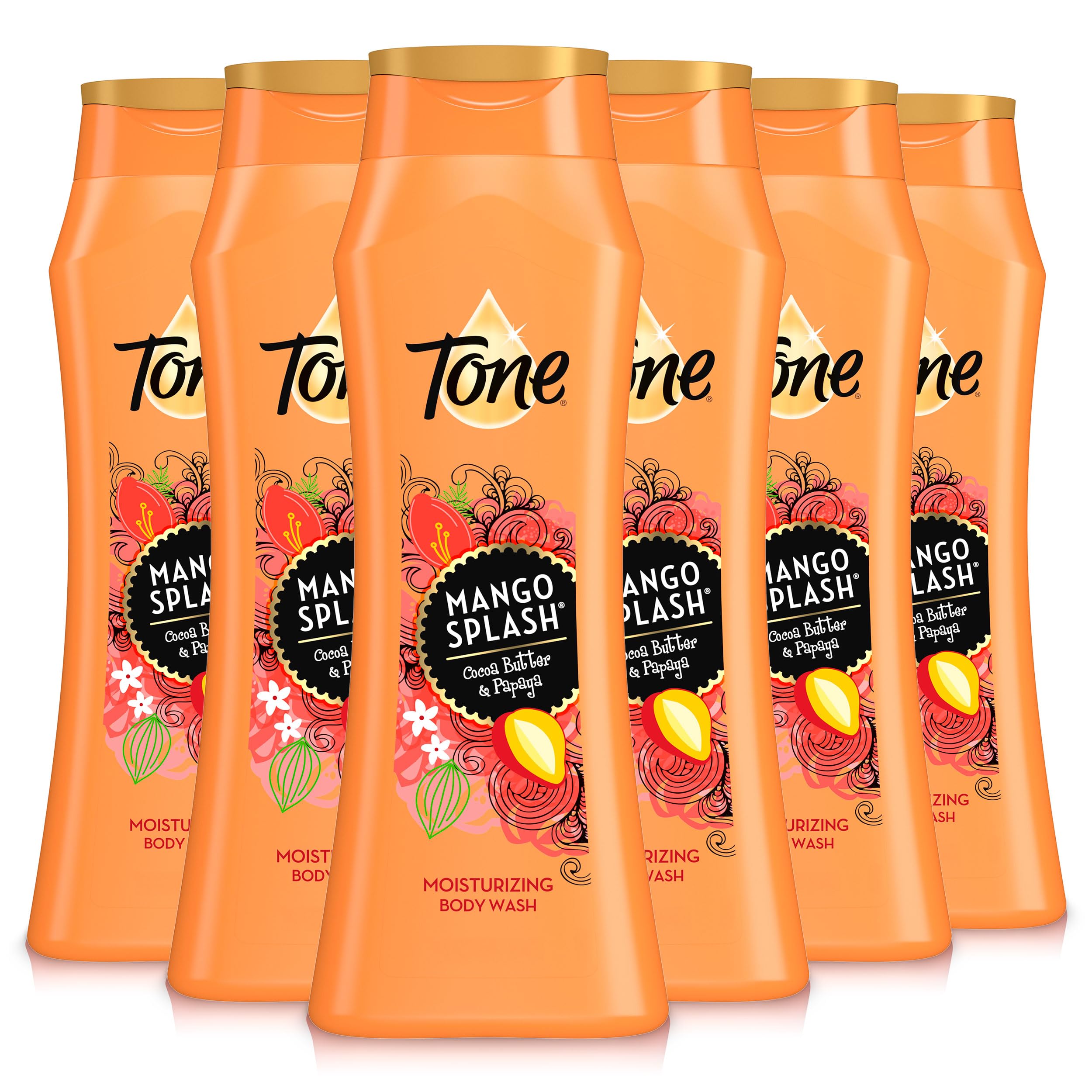 Body Wash, Mango Splash, 16 Ounce (Pack of 6)