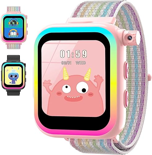 Hewitto Smart Watch for Kids - Kids Smart Watches Girls with Rotatable Camera Audio Books Games Video Music Player Alarm Clock Pedometer, Kids Watch