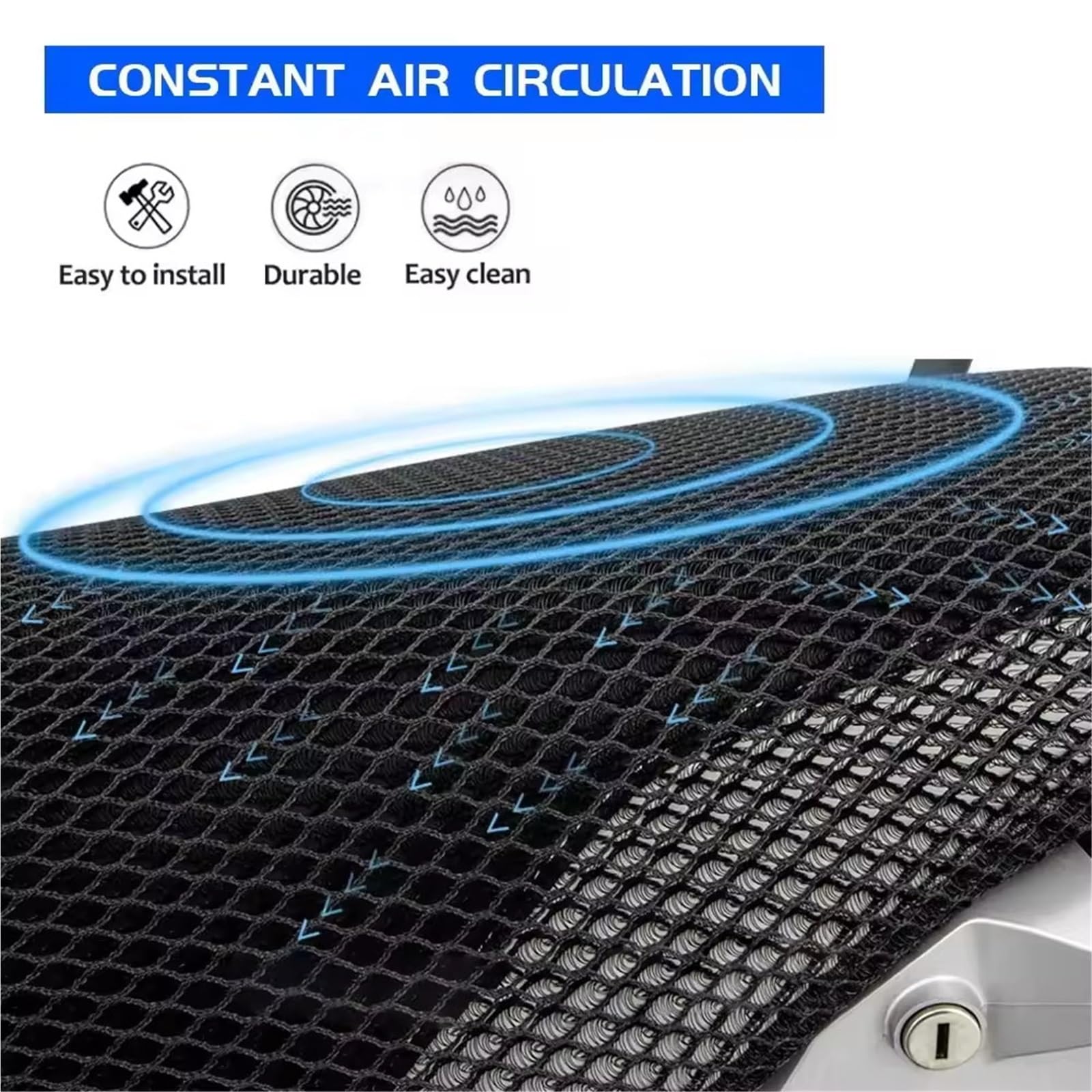 Cuscino Antiscivolo In Tessuto Di Rete Nylon Per Suzuki V-strom 800DE/RE/ADV Coprisedile Isolato A Nido D'ape 3D Per Moto