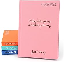 CustomDesign.Shop Personalised Academic Diary 2026-2027 | Custom Engraved Teacher Planner - [Pink, A4]