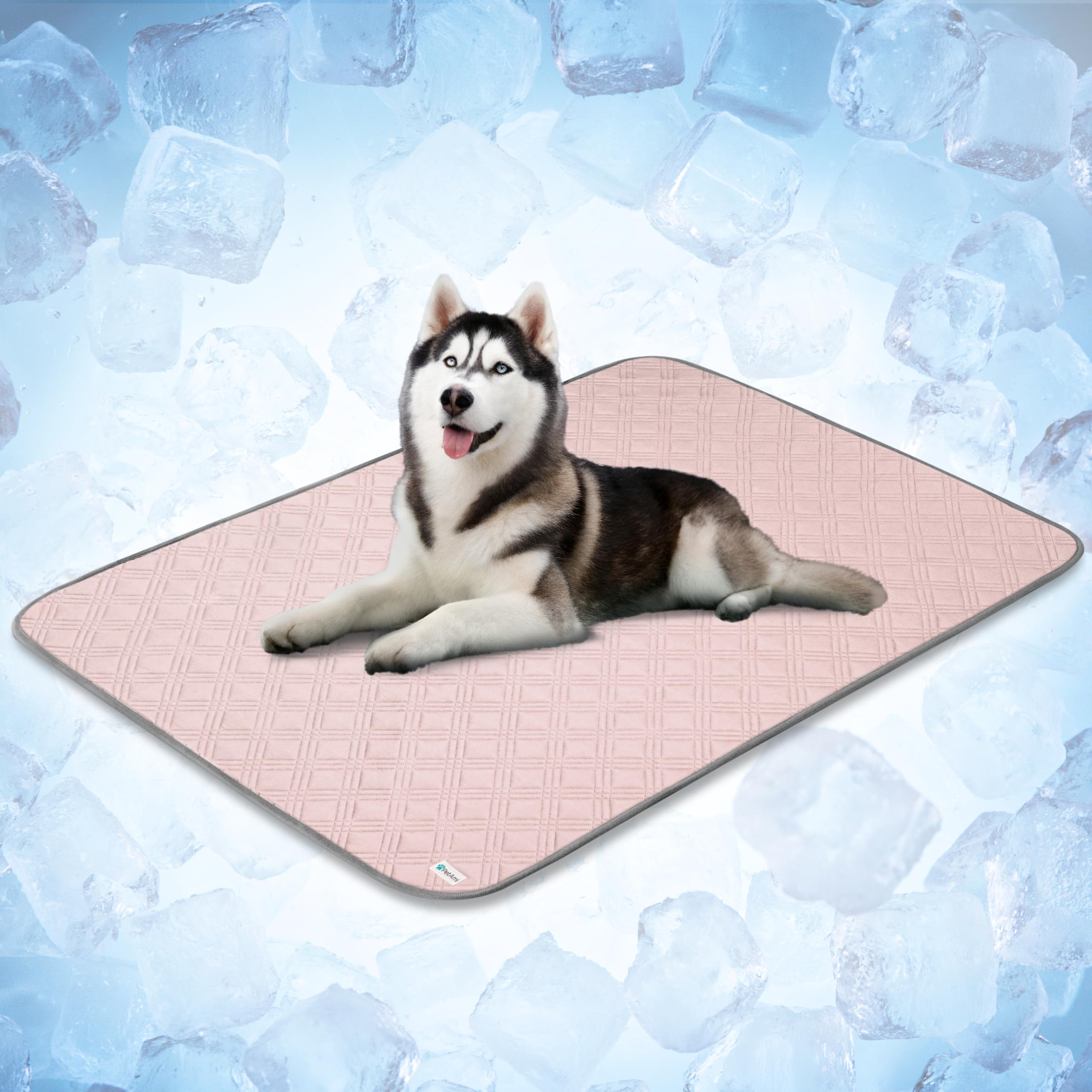 PetAmi Waterproof Cooling Mat for Dog, Premium Pet Cooling Blanket for Bed Crate, Anti Slip Indoor Dog Cool Pad for Sleeping, Q-MAX Large Sofa Couch Cover Mat for Cat, Pink, 60x80 โ image 1