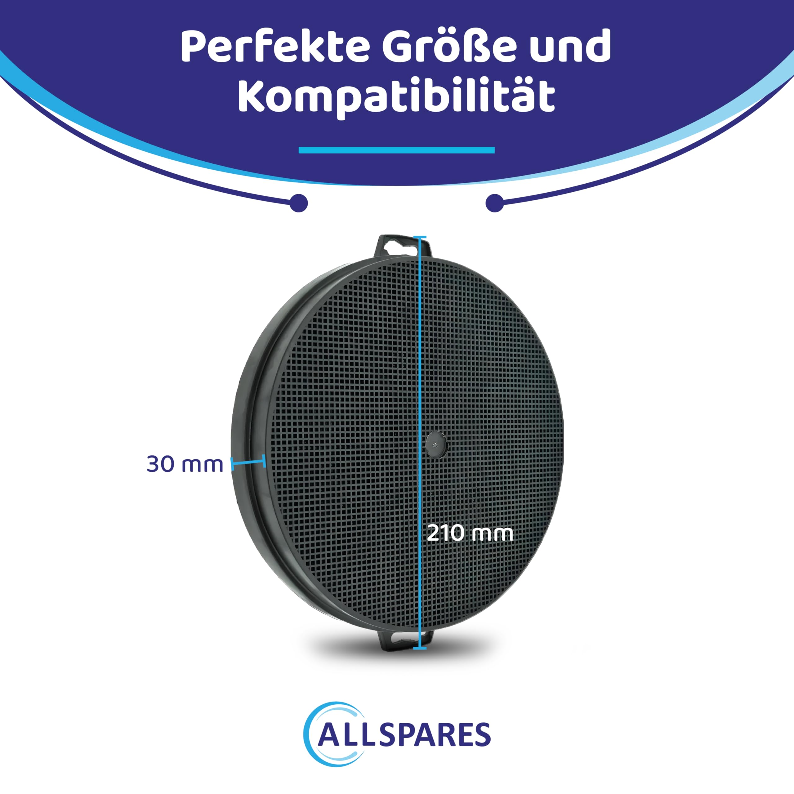AllSpares Actieve Koolfilters (2 Stuks) Voor Whirlpool, Bosch En Meer - Ø 210 Mm Type 210