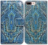 Vista 15 de Bcov - Funda para iPhone 7 Plus/iPhone 8 Plus, diseño circular de colores magníficos con tarjetero y función atril para iPhone 7 Plus/iPhone 8 Plus