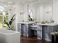 Vista 132 de Hasipu Espejo de baño LED con luces de 40 x 26 pulgadas, espejo de luz con marco de metal negro para tocador, antiniebla, regulable, 3