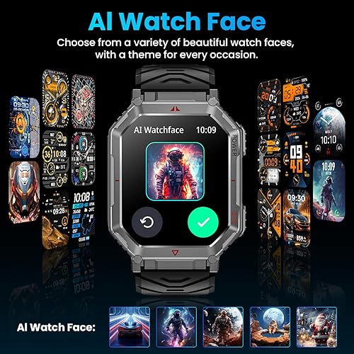 Miniatura 7 de Reloj inteligente militar GPS para hombre, asistente de voz GPT, reloj inteligente con linterna LED, pantalla HD de 2.01 pulgadas, llamada