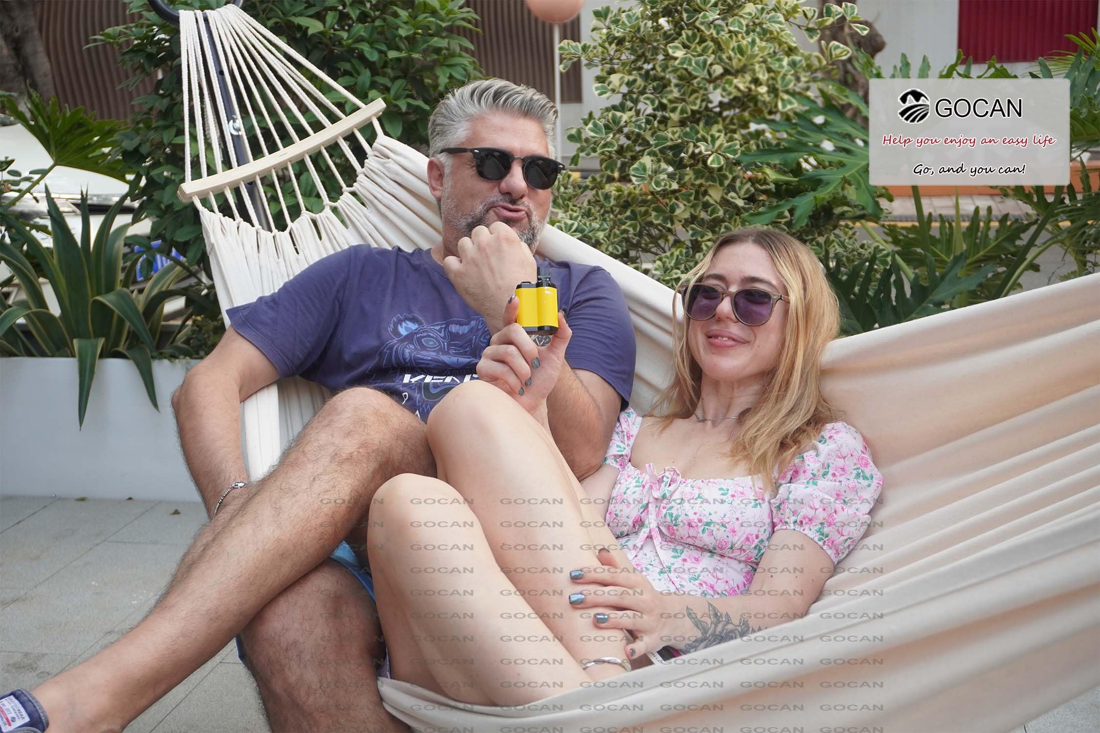Hängemattenständer für Doppelhängematte Beige | 220×160 cm Polycotton-Hängematte Mit Stahlgestell & abnehmbarer Spreizstange Für Garten, Terrasse, Veranda & Hinterhof