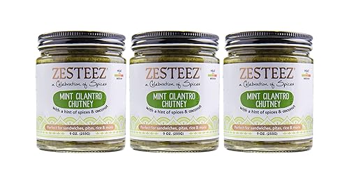 zesteez Premium Chutney de menta y Cilantro 9oz cada uno 3Count