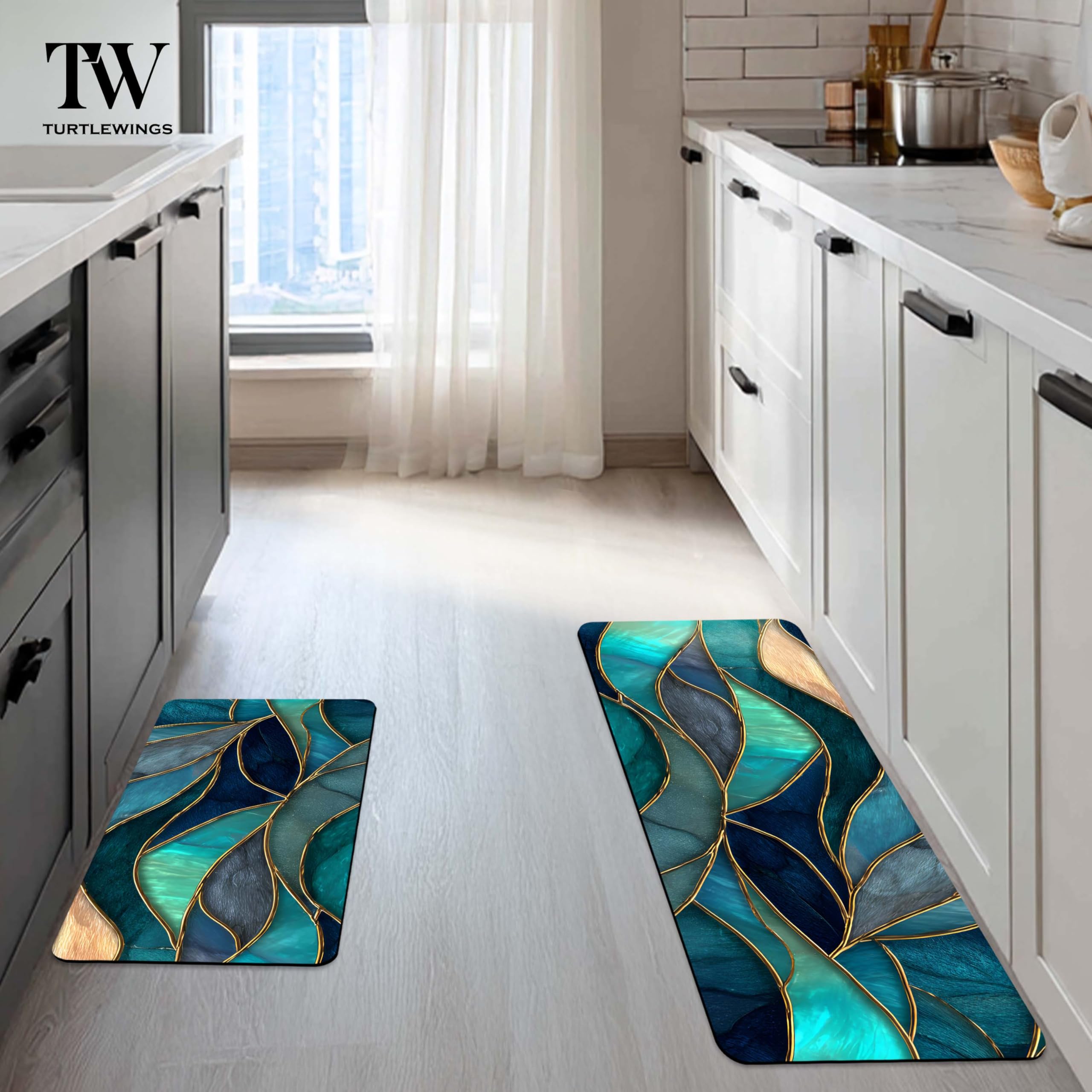 TURTLEWINGS Kitchen Floor Mats - Absorbent & Non-Slip -6 TURTLEWINGS Kitchen Floor Mats - Absorbent & Non-Slip -6