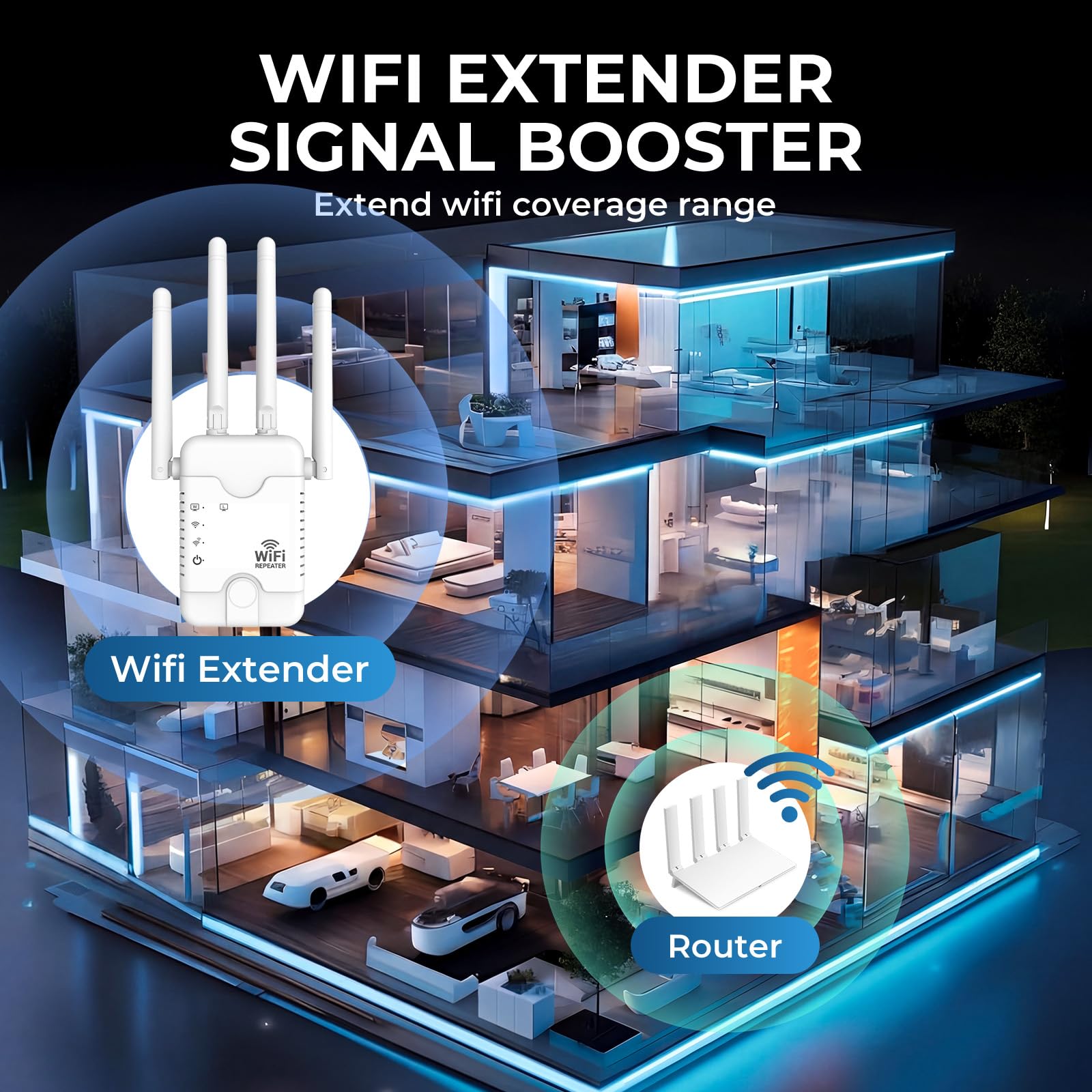 2026 WiFi Extender Signal Booster for Home, WiFi Repeater Signal Amplifier Long Range Extension Internet Signal, Extend and Expand the Coverage Range of WiFi, Supporting 99% of Device - 3