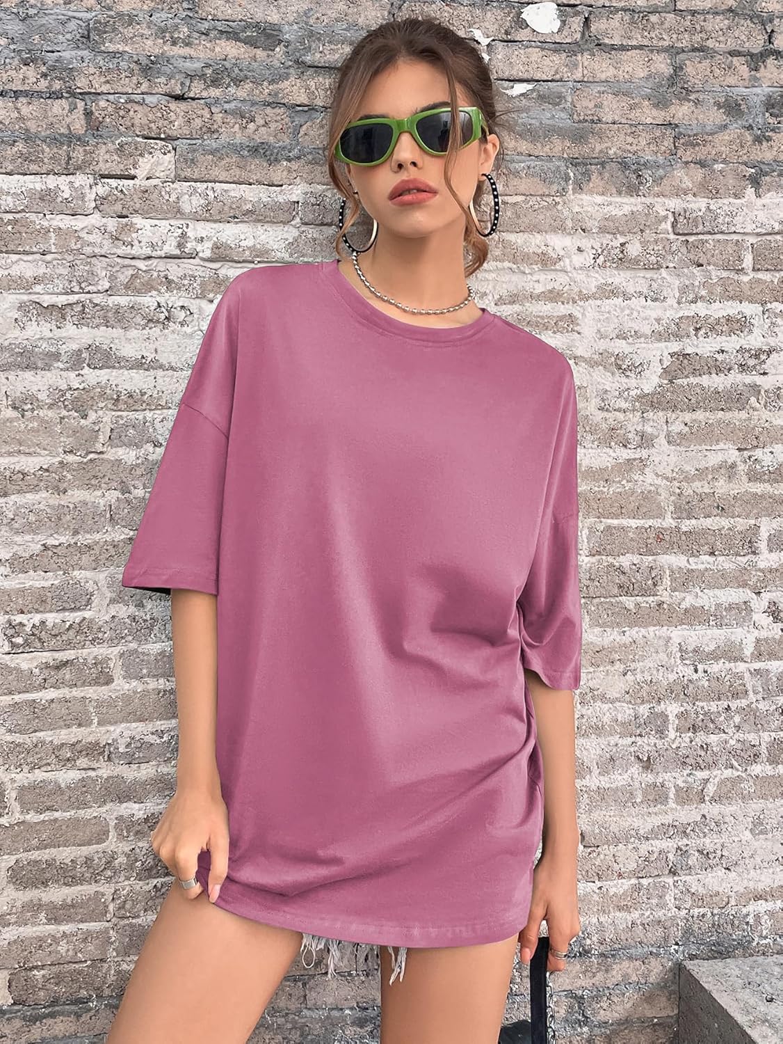 SOLY HUX Women's Oversized T Shirts Graphic Tees Casual Vintage Summer Tops Half Sleeve Shirts - Image 5